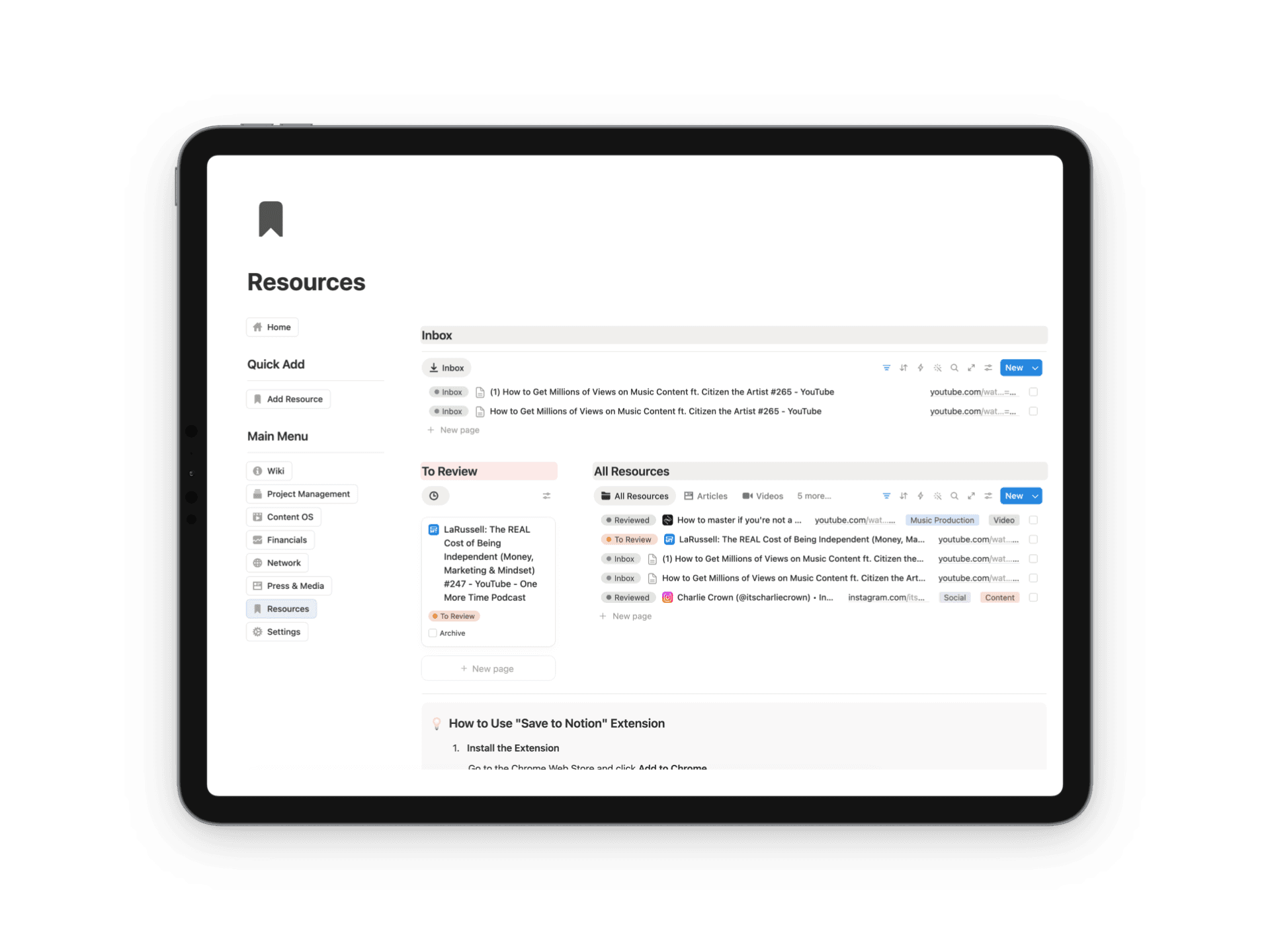 Resources — Artist OS