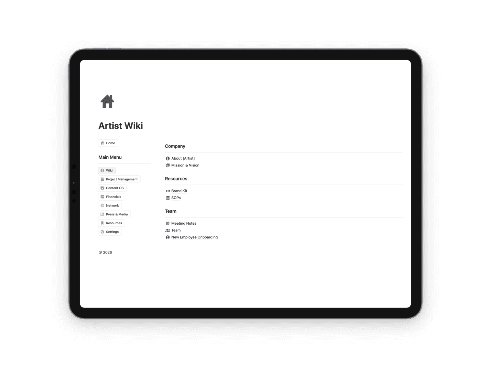 Artist Wiki — Artist OS